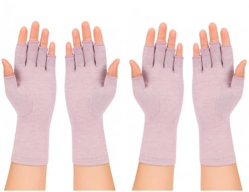 Jesata Arthritis-Kompressionshandschuhe für Damen und Herren, offene Finger-Handschuhe zur Handgelenkstütze, Handtherapie, Karpaltunnelhandschuhe, atmungsaktiv, feuchtigkeitsableitend, lindert