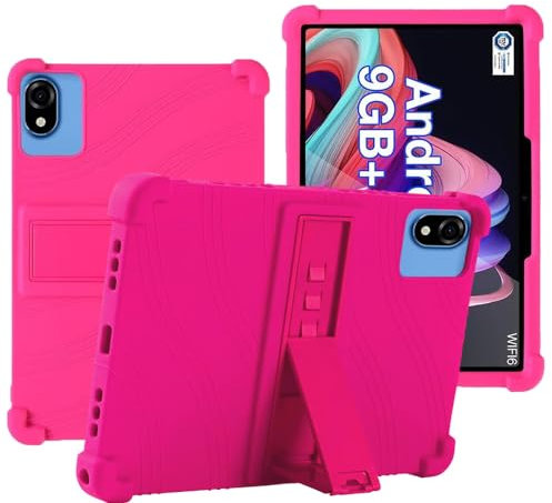 YHFZR Funda para DOOGEE U10 Tablet, Silicón Ligera Carcasa Antideslizante con Soporte para los niños para DOOGEE U10 Tablet 10,1 Pulgada, Rosa