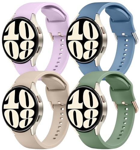 Samsung Galaxy Watch 4/5/6 Compatible Silicone Sport Band - 4 Pack for Classic and Pro Models 40mm/44mm (Pack E)