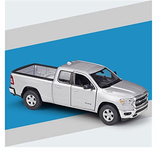 NALora Motorfahrzeuge Replika Auto 1:27 Für Dodge RAM 1500 2019 Alloy Pickup Automodell Statische Druckguss-Fahrzeugsammlung Souvenir-Display Originalgetreue Nachbildung (Color : Silver)