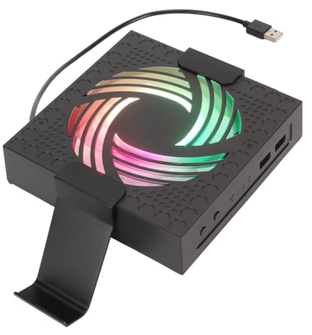 Annadue Ventilateur de Refroidissement Anti-poussière pour Series X avec Lumière RVB, Filtre Anti-poussière, Bouchons Anti-poussière en Caoutchouc, Ventilateur Supérieur à