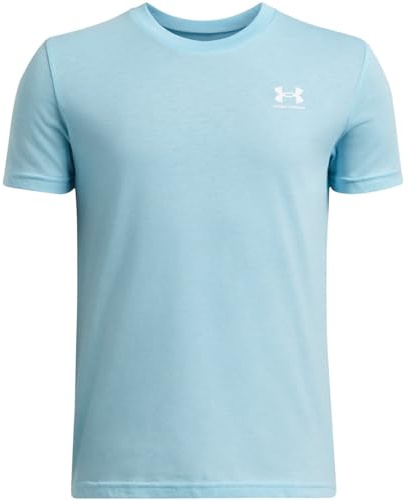 Under Armour Jungen UA Sportstyle LC Kurzarm-T-Shirt, Stream/Weiß, L