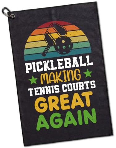 GEYGIE Pickleball Making Tennis Courst Great Polyester and Cotton Blend Pickleball Towel, Funny Pickleball Towel Gifts for Men Women Dad Mom, Retirement Birthday Gift for Pickleball Lover (GGT040)