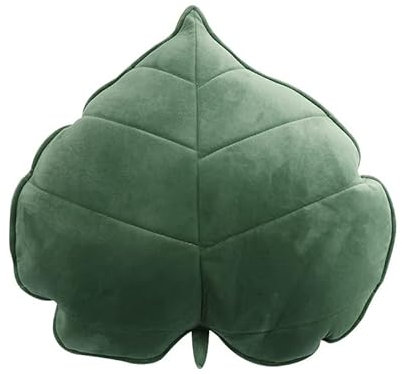 3D-Blattförmiges Dekokissen, Pflanzenkissen, Ahornblatt-Kissen, 45 cm, Plüschkissen, Rückenlehnenkissen, Heimdekoration für Auto, Schlafzimmer, Sofa, Couch, Wohnzimmer (grün)