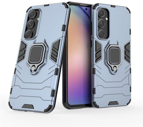 Hülle Handyhülle Kompatibel mit Samsung Galaxy A55 | Handyhülle Stoßfest 360° Drehbarer Ring Ständer TPU Silikon Back Cover | Türkis