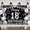 Schwarz Silberner 18. Geburtstag Hintergrund - Deko für Junge & Mädchen, drinnen & draußen