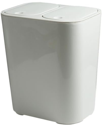 Homoyoyo Double Compartment Trash Can Garbage Bin Lid for Dry Wet Separation Kitchen Home Use Non- Base Modern Design for Apartment