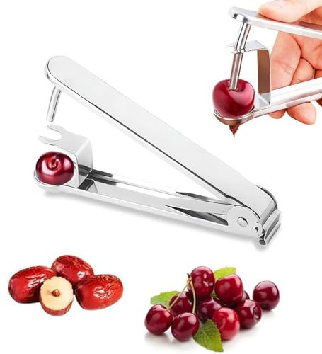 Cherry Pitter, Dénoyauteur à Cerises En Acier Inoxydable, Dénoyauteur de Prune, Denoyauteur Olives, Dénoyauteur Manuel pour Enlever les Olives, les Cerises, les Dattes Rouges (1 Pièce)