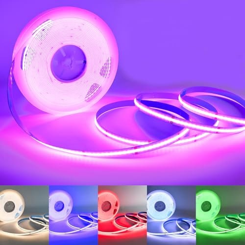 10M COB RGBW+Warmweiß 24V LED Streifen Strip Lichterkette Keine Stromversorgung 672LEDs/M 6720LEDs LED Band Lichtleiste Ohne Stromversorgung und Steuerung