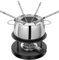 KUHN RIKON Fleischfondue Set Engelberg, für ein gemütliches Fleischfondue, enthält ein Rechaud, Pastenbrenner und 6 Gabeln, aus hochwertigem Chromstahl, induktionstauglich