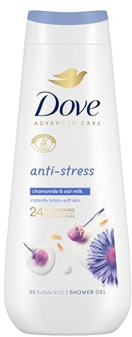 Dove Advanced Care Gel de Ducha Antiestrés Leche de Manzanilla y Avena 600ml + Dove Advanced Care Gel de Ducha Relajante Jazmín y Leche de Coco 400ml