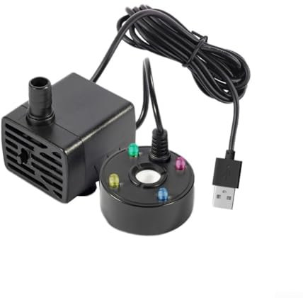 YUANGANG Brumisateur à LED coloré USB pour fontaine à eau, étang, atomiseur de brouillard, petit brumisateur pour étangs, aquariums et réservoirs d'eau 47 x 47 x 25 mm
