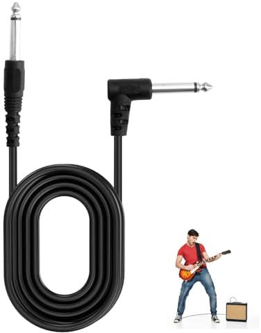 Kasoud Guitar Cable, Black Aux Cable, Audio Cable, Professional Guitar Cable for Speaker Amplifier Bass Studio Audio Monitor Mixer (1.5m) (1)