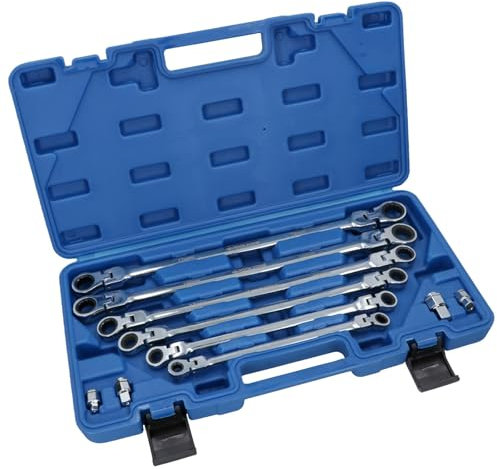 AB Tools Metric Flexi Headed Ratchet Spanners Wrench Set Extra Long 8mm - 9mm 10pc