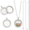 UNICRAFTALE 2 Set Matte Medaillon Anhänger Erinnerungen Halskette 18mm Foto Living Memory Anhänger Edelstahl Schwimmender Charm Glas Bilderrahmen Medaillon Anhänger Für Hochzeitssträuße DIY Schmuck