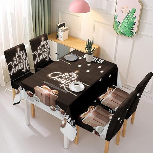 Stuhlhussen 6er Set Goldene Weihnachten Stuhlhussen Schwingstühle,Stretch Stuhlbezug,Waschbarer Polyester Esszimmer Stühle, Abnehmbarer Stuhlüberzüge,Universal Stühle Schutz Dekoration
