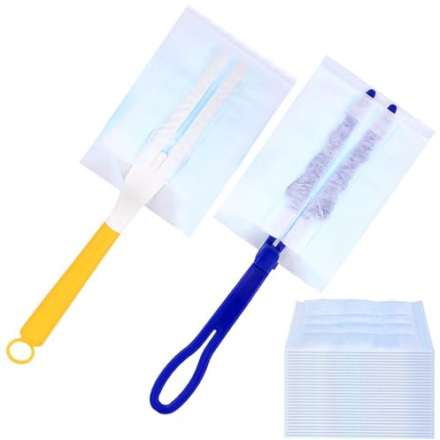wugongshan 30 Pcs for Flash Duster Refills, for Swiffer Flash Dust Magnet Refills, for Flash Duster Dust Magnet Refills Electrostatic Dusters for Home Car Cleaning, with 2 Handles