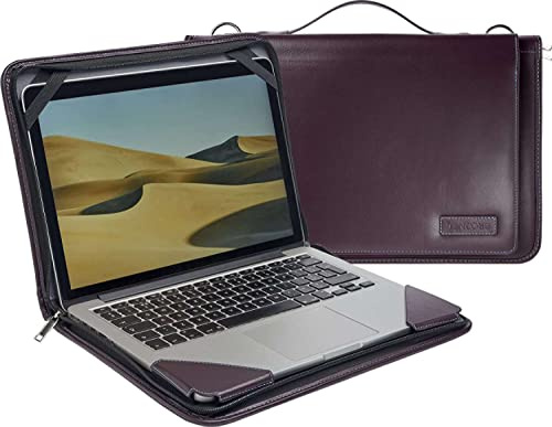 Broonel - Laptop Schultertasche Aus Lila Leder - kompatibel mit dem Acer Chromebook Spin 311 CP311-3H-K63V 11.6 Convertible Laptop