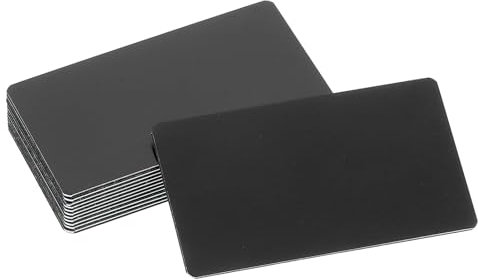 sourcing map 12 Pcs Blank Name Plates, 2.8 x 1.6 Engraved Metal Name Plate Laser Strong Adhesive Nameplate Anodized Aluminium Custom Blank Plates for Signs DIY Crafts, Black