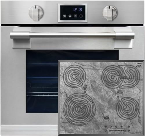 Kaiser EH 6339+KCT 6715 F Ära Backofen-Set Autark Einbaubackofen XXL 86L, mit Pyrolyse & AirFry, Touchdisplay, Drehknebel, Glaskeramikkochfeld mit Motiv 60 cm
