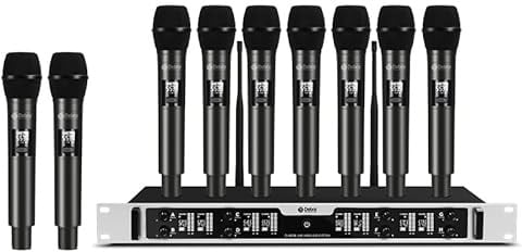 D Debra DU8008 Funkmikrofon-Set,UHF Drahtloses Mikrofon mit Handmikrofone,Plug-and-Play,Einstellbare Frequenz,80m Reichweite,Ideal für Karaoke,Konferenzen,Gesang und Bühnenvorführungen