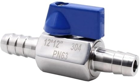 Namvo Edelstahl-Kugelhahn, 12 mm Widerhaken-Absperrventil, Pagodengelenk, Gartenarmatur für Wasser, Gas, Öl