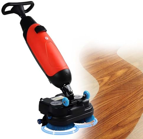 CUTANGELAR Hand Push Floor Cleaner Machine Wet Dry Vacuum Mopping Function 17 Inch Wide Scrubbing Area Large Tanks,360° Rotating Head Cleaning Capacity 13000 Sqft/H for Shopping Malls(Red)