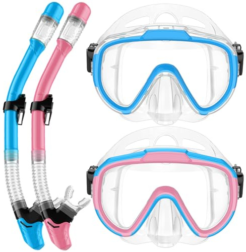 Lealinga Schnorchelset Erwachsene, Taucherbrille Schnorcheln Set mit Panorama-Weitblick Tauchmaske, Anti-Leck Schnorchelmaske für Schnorcheln, Schwimmen und Tauchen