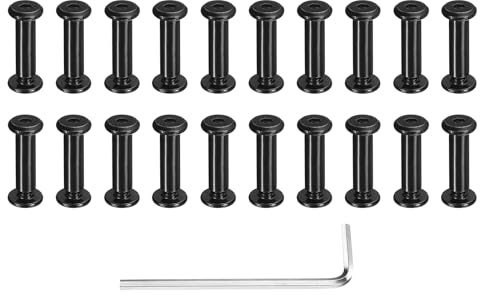QUARKZMAN 20 Set Viti A Farfalla Bulloni Femmina M4x8.5mm Con Chiave Nero | Cavatappi Rivetti Viti Per Mobili, Acciaio Inossidabile, Maschio 5x18mm, Testa Esagonale, Per Riparazioni Di Mobili