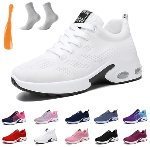 Yagerod Ergonomische Schmerzlinderungs-Schuhe, Gesunde Schuhe für Sicheres, Gelenkschonendes Gehen für Senioren, Komfort OrthopäDische Schuhes, Wie EIN Spaziergang in den Wolken(Weiß,39)