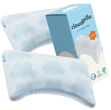 Cloudpillo Plus Pillow - 2er-Set Kopfkissen, 45×70 cm, Ergonomisches Premium-Kissen für Seitenschläfer, individuell anpassbar mit optimaler Stützfunktion, atmungsaktiv und hypoallergen
