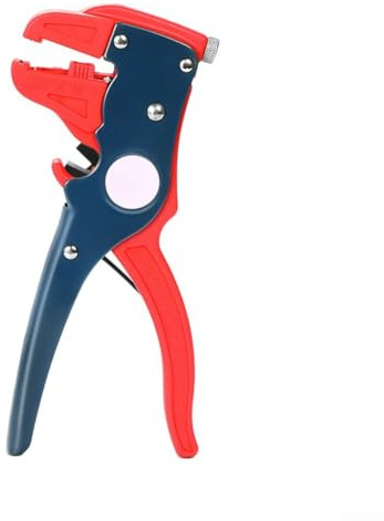 Automatische Abisolierzange für Elektriker, Duckbill Abisolierzange mit verstellbarem Spannknopf und 2-20 mm Längenführung, Rot Blau