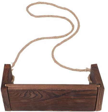 Babyfoto Requisit Holzschaukel in Kaffee für Neugeborene | Vintage Optik, Feine Kantenpolitur, für Outdoor und Fotoshootings, Einfacher Aufbau
