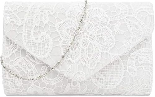 Generisch Damen Abendtasche Spitze Clutch, Glitzer Tasche mit Abnehmbarer Kette,Pailletten Abendtasche Handtasche,für Abschlussball, Party, Damen Braut Feiertage Party 22 × 13× 5cm