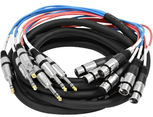 Seismic Audio - SAXT-8x15F - Cable XLR hembra de 8 canales de 15 pies a 1/4 pulgadas TRS Snake Cable