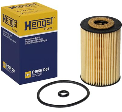 HENGST - Ölfilter E105H D51 - Öl-Filtereinsatz für KFZ | Hochwertiger Motorölfilter für KFZ mit Otto- oder Dieselmotor - Robuster Ölfilter mit hoher Schmutzaufnahmefähigkeit