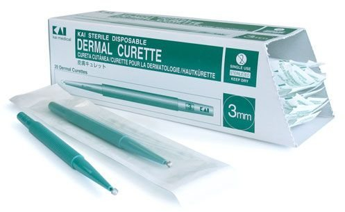 Kai Mk403 3.0 mm Durchmesser steril Einmalhandschuhe Curette (20 Stück)
