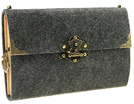 Liying Neu Retro schöne DIN A5 Kraftpapier Tagebuch Notizbuch Geschenkbucher Reisetagebuch Professional Buch Kladde Filz 100 Blatte Blanko Grau