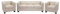 Mendler 3-1-1 Sofagarnitur Couchgarnitur Loungesofa Lille - Kunstleder, Creme
