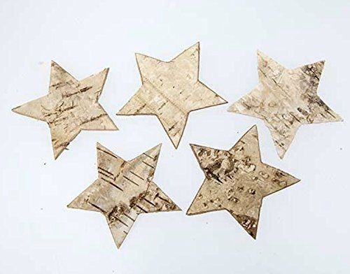 Unbekannt 100 STK Birkensterne 4cm groß Weihnachten Tischdekoration Sterne Birke Rinde Holz Dekosterne Holzsterne Birkenrinde Stern Streuteile Basteln Weihnachtssterne