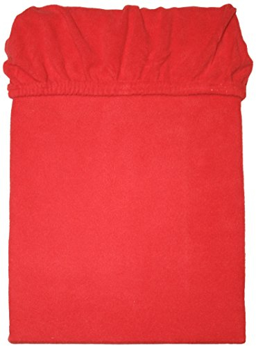 MESANA Sábana Bajera Ajustable, Microfibra Forro Polar Poliéster, Rojo, 90-100 x 200 cm