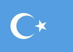 sportfanshop24 Flagge/Fahne OSTTURKESTAN/OST TURKESTAN/UIGUREN Staatsflagge/Landesflagge/Hissflagge mit Ösen 150x90 cm, sehr Gute Qualität