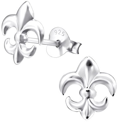 Laimons Damen-Ohrstecker Lilie fleur de lis glanz Sterling Silber 925