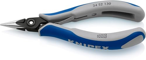 Knipex Pince de préhension de précision pour l’électronique brunie, avec gaines bi-matière 130 mm 34 52 130