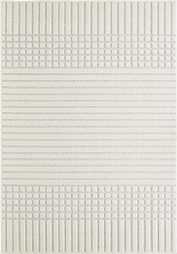 andiamo In- und Outdoor Teppich Layton - Schlichter und pflegeleichter Outdoorteppich, Wohnzimmerteppich, Küchenteppich - Größe: 120 x 170 cm, Farbe: Creme