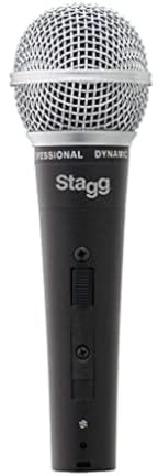 Stagg SDM50 Professional Cardioid Dynamic Microphone, Spherical Mesh Grille / Pop Filter, 3-Pin XLR Connection, Vocal and Instrumental Microphone