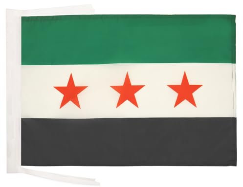 AZ FLAG - Flagge Freie Syrische Armee - 45x30 cm Mit Kordel - Syrien Fahne 30 x 45 Cm - Flaggen