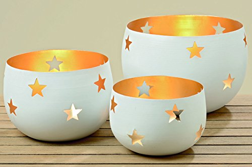 BOLTZE GRUPPE GmbH - Portacandela Decorativo Centrotavola Candele, Porta Candela in Metallo, a Forma di Stella, Misura L (1 Pezzo)