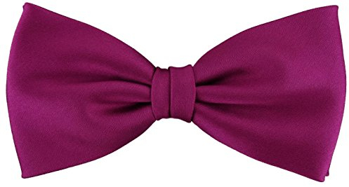 TigerTie Pajarita satén en morado magenta fuchsia monocromo + caja