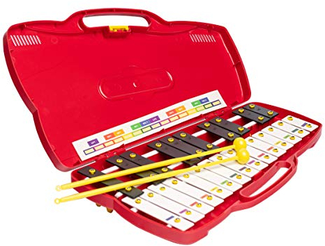 Fuzeau – Carillon Pianot' Enfant - Dès 3 Ans – 25 Lames Métalliques Blanches, Noires – 2 Mailloches, Mallette Inclus – Instrument Éducatif Ludique Pour Éveil Musical – Activité Manuelle, Créatif